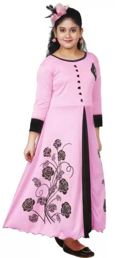 Party Dress  (Pink, 3/4 Sleeve)